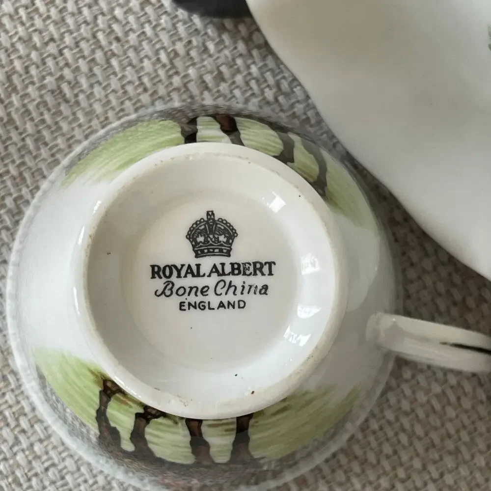 Vintage Rare England Bone China Cup & Saucer Horse Pony RCMP